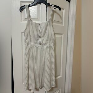 White and black striped juniors dress